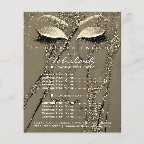 Makeup Artist Beauty Salon Glitter Flyer Marble1