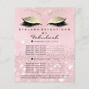 Makeup Artist Beauty Salon Glitter Flyer Pink Gold