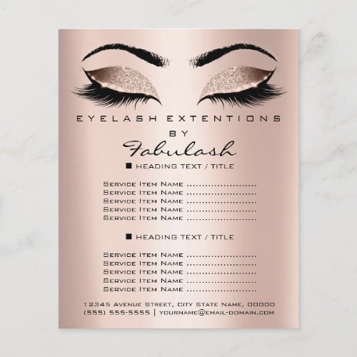 Makeup Artist Beauty Salon Glitter Flyer Pink Rose