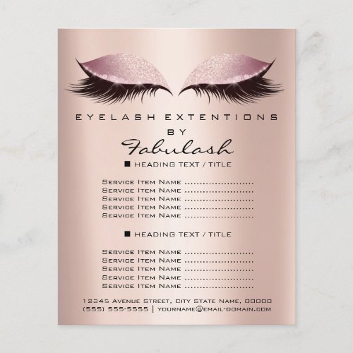 Makeup Artist Beauty Salon Glitter Flyer Pink SPA