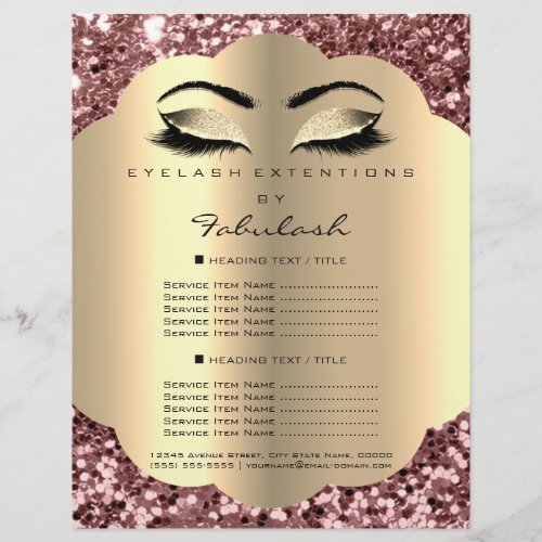 Makeup Artist Beauty Salon Glitter Flyer Prices