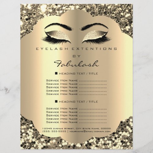 Makeup Artist Beauty Salon Glitter Flyer Prices