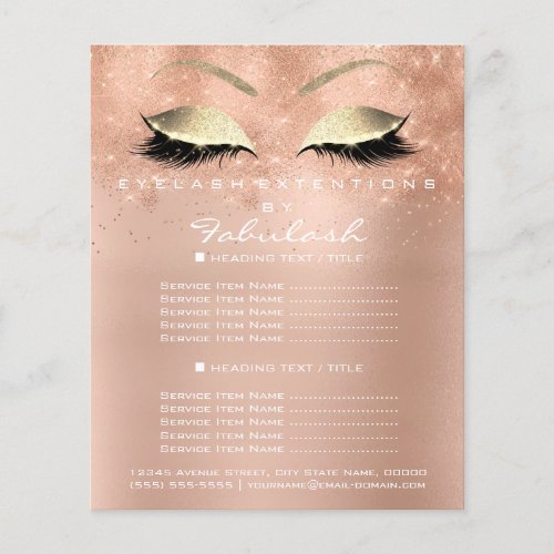 Makeup Artist Beauty Salon Glitter Pink Rose Gold Flyer