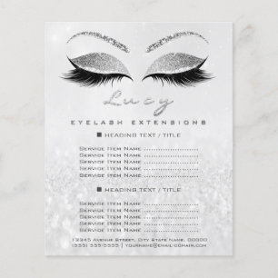 Makeup Artist Beauty Salon Glitter Price List Gray Flyer
