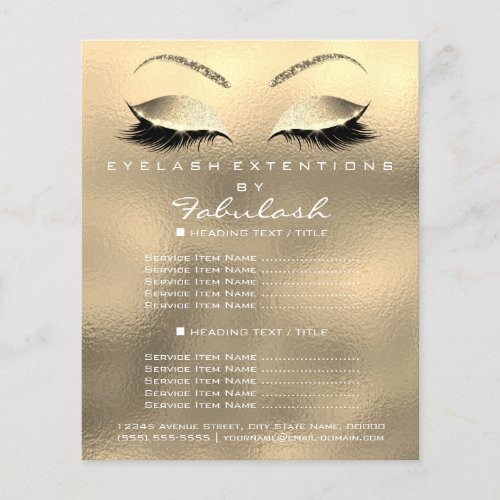 Makeup Artist Beauty Salon Gold Glitter Flyer Glam