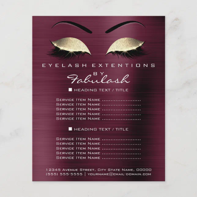 Makeup Artist Beauty Salon Gold Glitter Flyer Lux Zazzle 6707