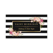 Makeup Artist Beauty Salon Gold Vintage Floral Business Card Makeup Artist Beauty Salon Gold Vintage Floral Business Card