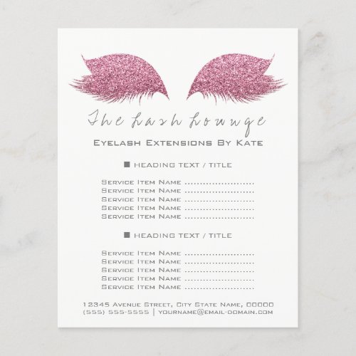 Makeup Artist Beauty Salon Gray White Flyer Pink