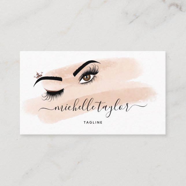 Makeup artist Beauty Salon Lash Extension wink eye Business Card (Front)