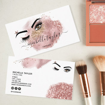 Makeup Artist Beauty Salon Lash Extension Wink Eye Business Card by smmdsgn at Zazzle