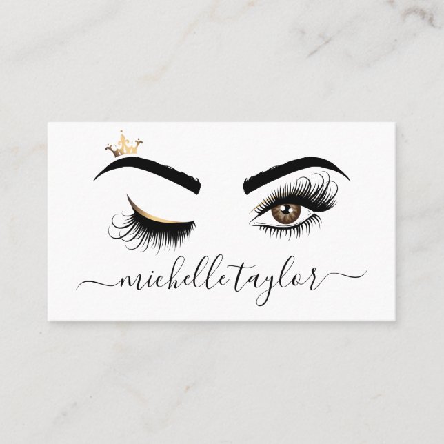 Makeup artist Beauty Salon Lash Extension wink eye Business Card (Front)