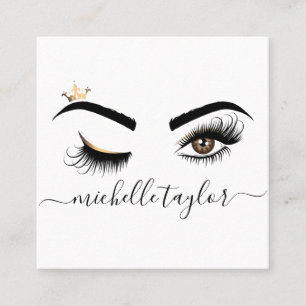 Makeup artist Beauty Salon Lash Extension wink eye Square Business Card