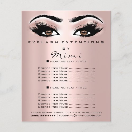 Makeup Artist Beauty Salon Lash Flyer Brown Blush