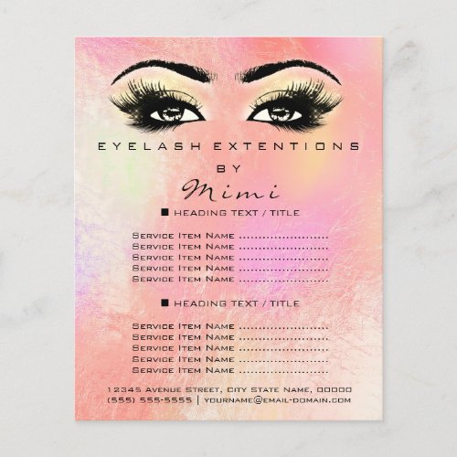 Makeup Artist Beauty Salon Lash Flyer Pastel Ombre