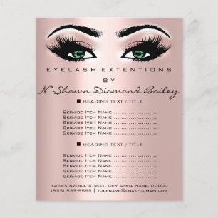 Makeup Artist Beauty Salon Lash Rose Green Eyes Flyer