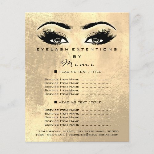 Makeup Artist Beauty Salon Lashes Brown Flyer Gold