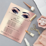Makeup Artist Beauty Salon Lashes Flyer Pink Rose<br><div class="desc">Are you looking to add a touch of glamour to your beauty business? The Rose Gold Glitter Eyes Custom Logo Salon Glitter Flyer, Pink Price List Flyer, and Brochure are the perfect ways to do that. With their eye-catching rose gold glitter design, these marketing materials will draw attention to your...</div>