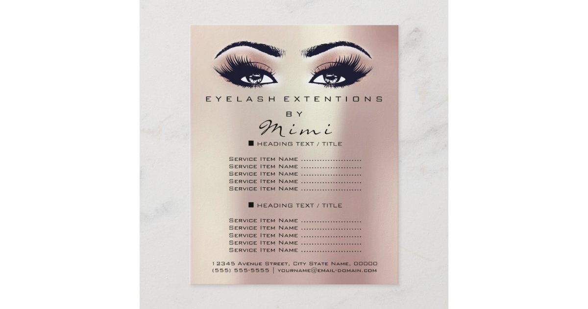 Makeup Artist Beauty Salon Lashes Flyer Pink Rose Zazzle Com