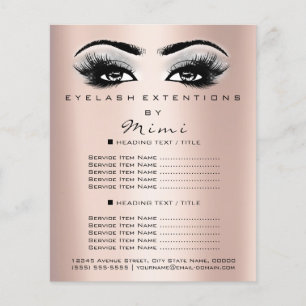 Makeup Artist Beauty Salon Lashes Flyer Rose Gray