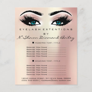 Makeup Artist Beauty Salon Lashes Rose Blue Eyes Flyer