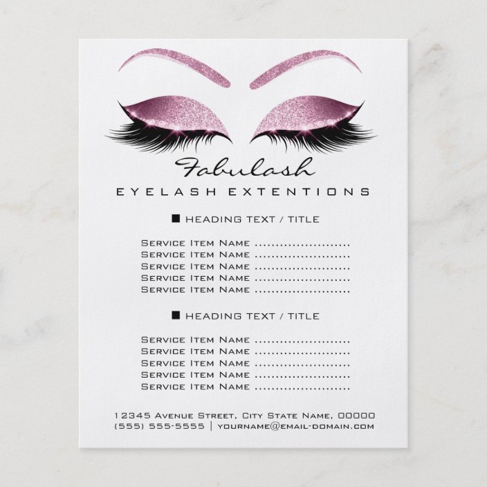 Makeup Artist Beauty Salon Price List 