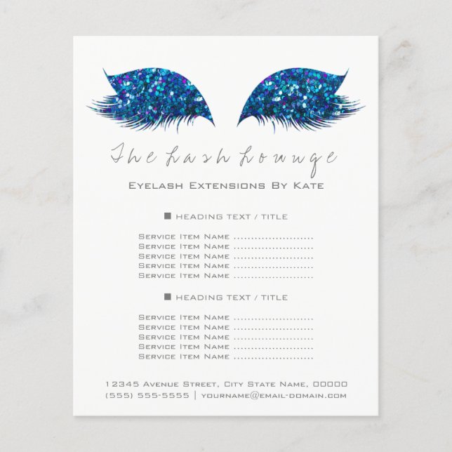 Makeup Artist Beauty Salon White Flyer Blue Navy (Front)