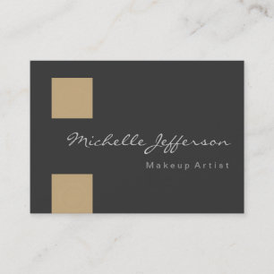 Makeup Artist Beige Gray Chubby Business Card
