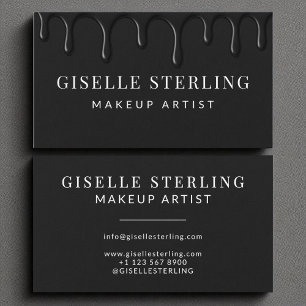 Makeup Artist Black Dripping Luxe Business Card