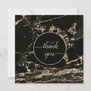 Makeup Artist Black Gold Marble Invitation