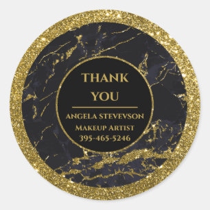 Makeup Artist Black Gold Marble stickers