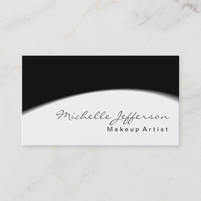 Makeup Artist Black Gray Pattern Business Card (Front)