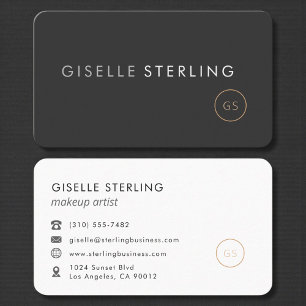 Makeup Artist Black Professional Business Card