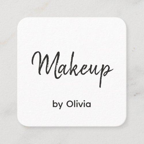 Makeup Artist Black White Modern Square Business Card