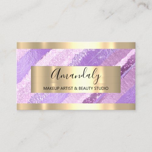 Makeup Artist Blogger Influencer Purple Stroke Business Card