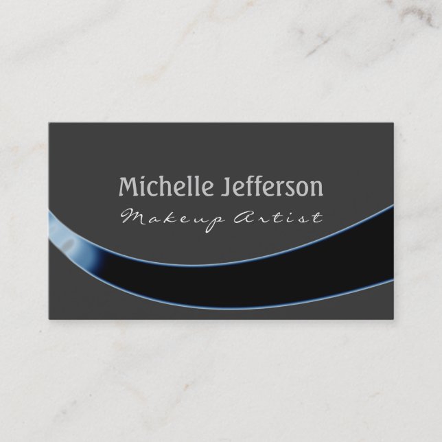 Makeup Artist Blue Gray Pattern Business Card (Front)