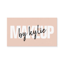 Makeup artist bold signature script blush pink business card Makeup artist bold signature script blush pink business card