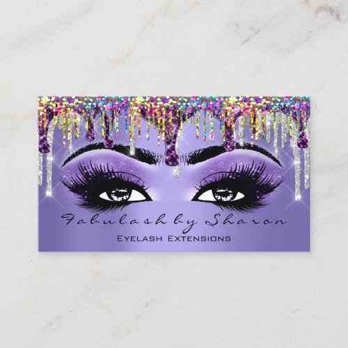 Makeup Artist Brow Eyelash Drips Glam Holograph Business Card