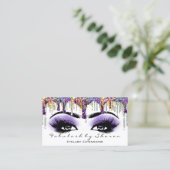 Makeup Artist Brow Eyelash Gray Purple Holograph Business Card (Standing Front)