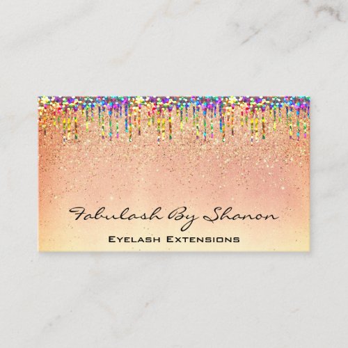 Makeup Artist Brow Eyelash Rose Drips Holograph Business Card