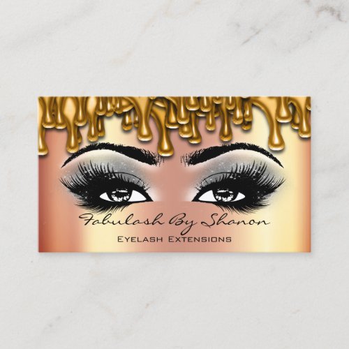 Makeup Artist Brow Eyelash Rose Drips Honey Business Card