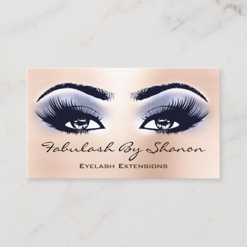 Makeup Artist Brow Eyelash Rose Smoky Blue Business Card