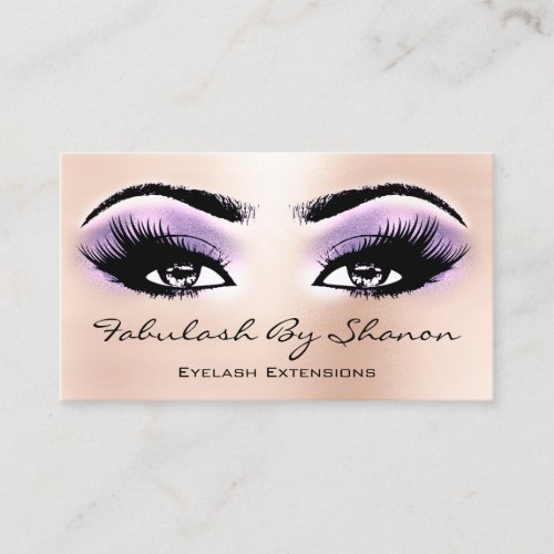 Makeup Artist Brow Eyelash Rose Smoky Purple Business Card