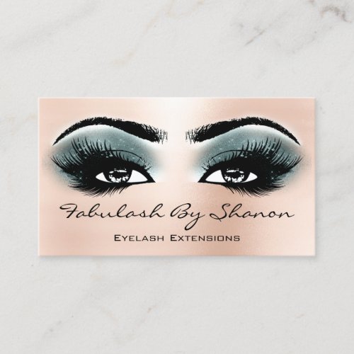 Makeup Artist Brow Eyelash Smoky Blue Rose Business Card