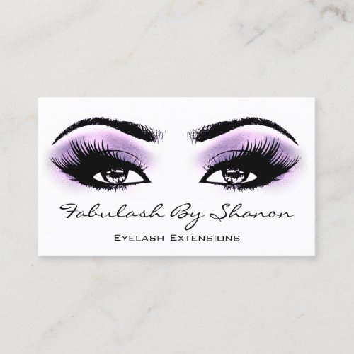 Makeup Artist Brow Eyelash Smoky Purple Violet Business Card