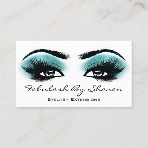 Makeup Artist Brow Eyelash Smoky Teal Business Card