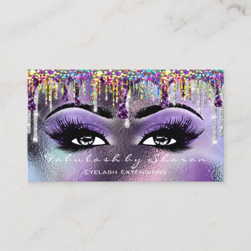 Makeup Artist Brow Eyelashes Violet Holograph Business Card