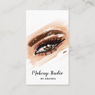 Makeup  Artist Brown Eyes Long Lashes Business Card