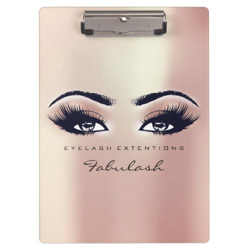 Makeup Artist Brown Studio Lashes Pink Rose Pearly Clipboard