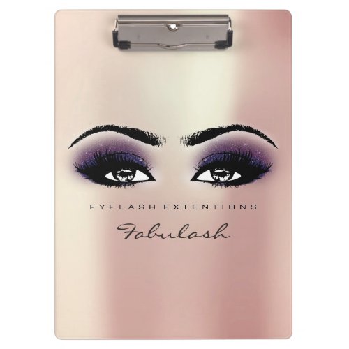 Makeup Artist Brown Studio Lashes Pink Rose Violet Clipboard