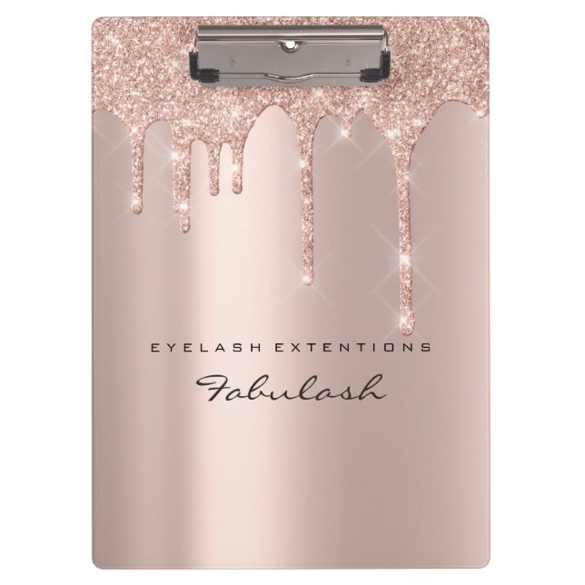 Makeup Artist Brown Wax Lashes Spark Drip Event Clipboard (Front)